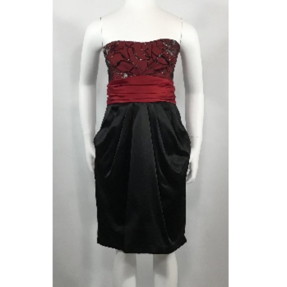 Eclipse Strapless Satin Dress - Picture 2 of 5